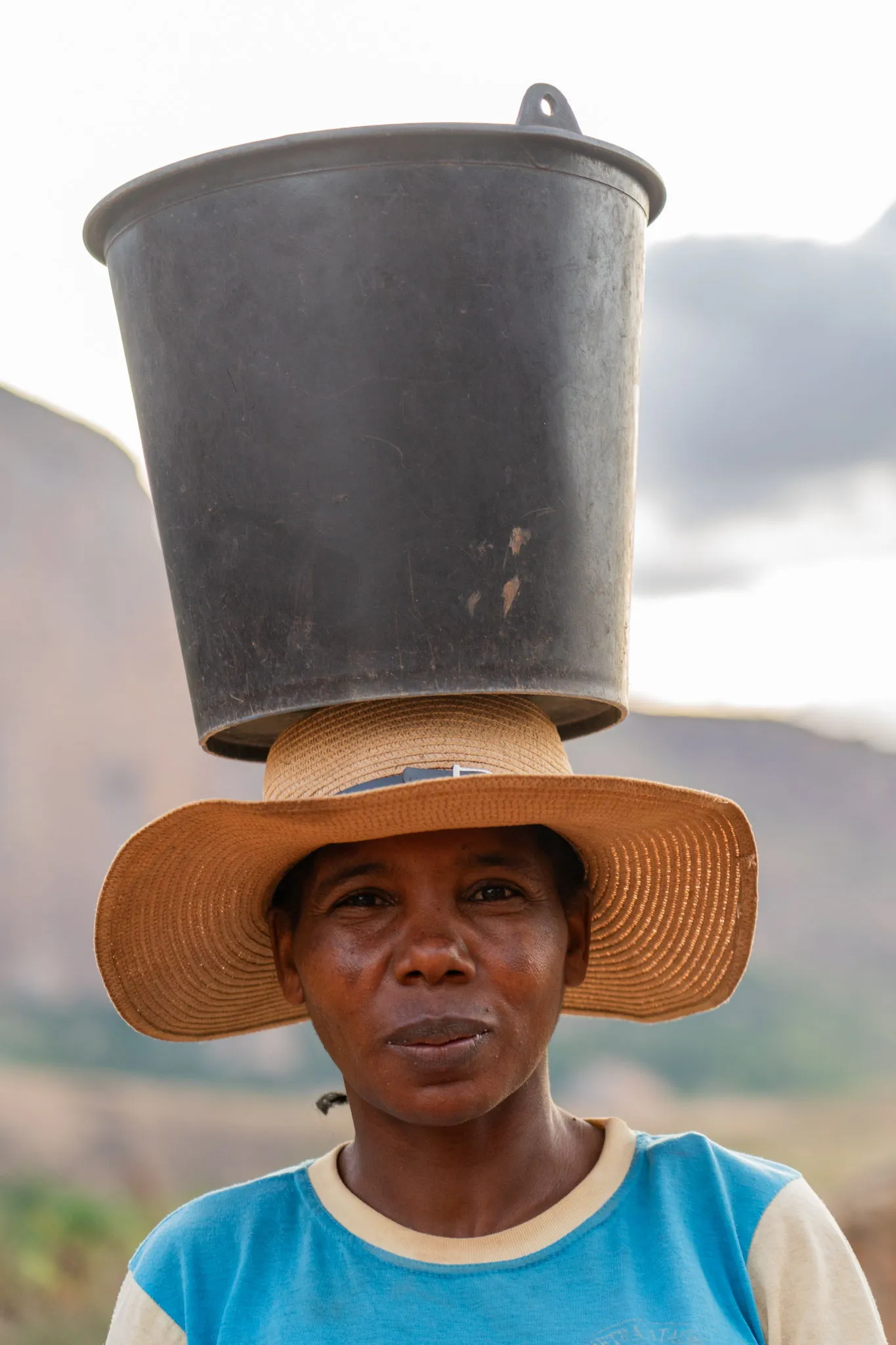 Carrying water in the southern highlands, Madagascar