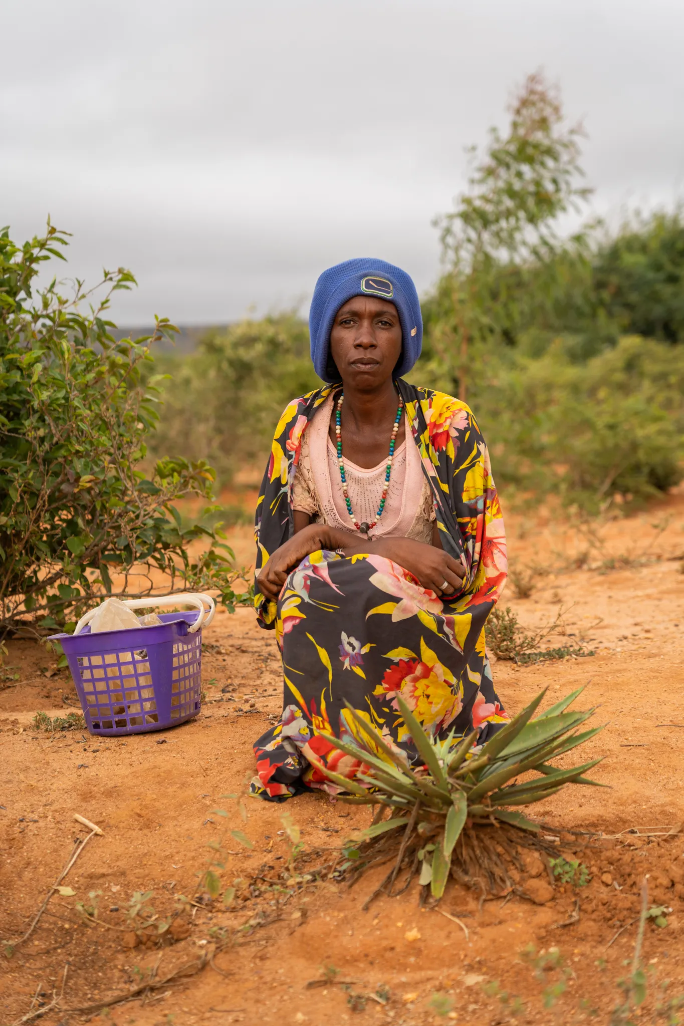 Portrait of a Bara woman with beaded necklaces, Madagascar