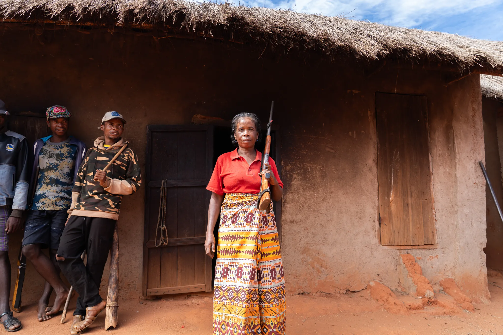 Portrait of a Bara woman with her rifle, Madagascar