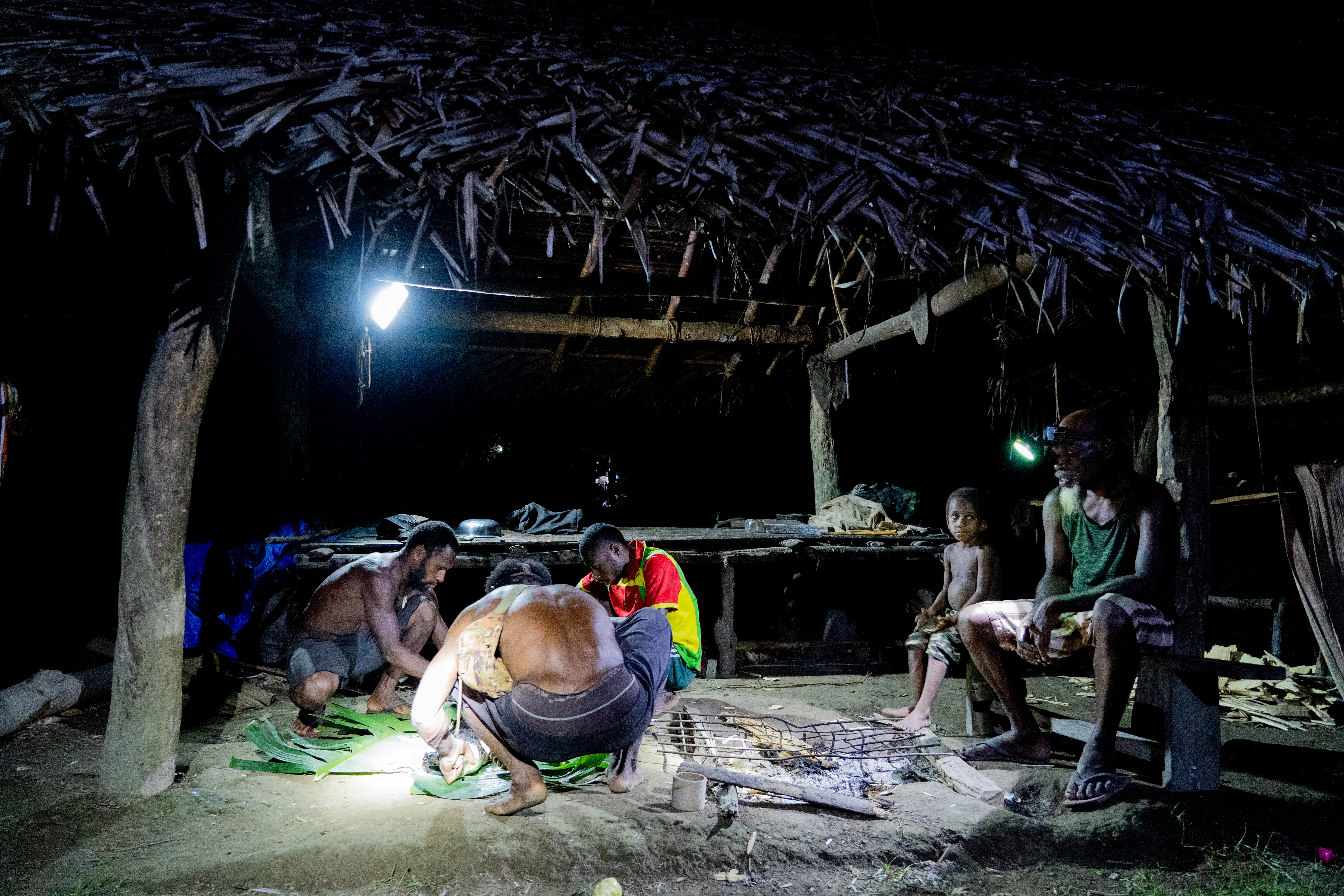 Butchering a crocodile, Papua New Guinea