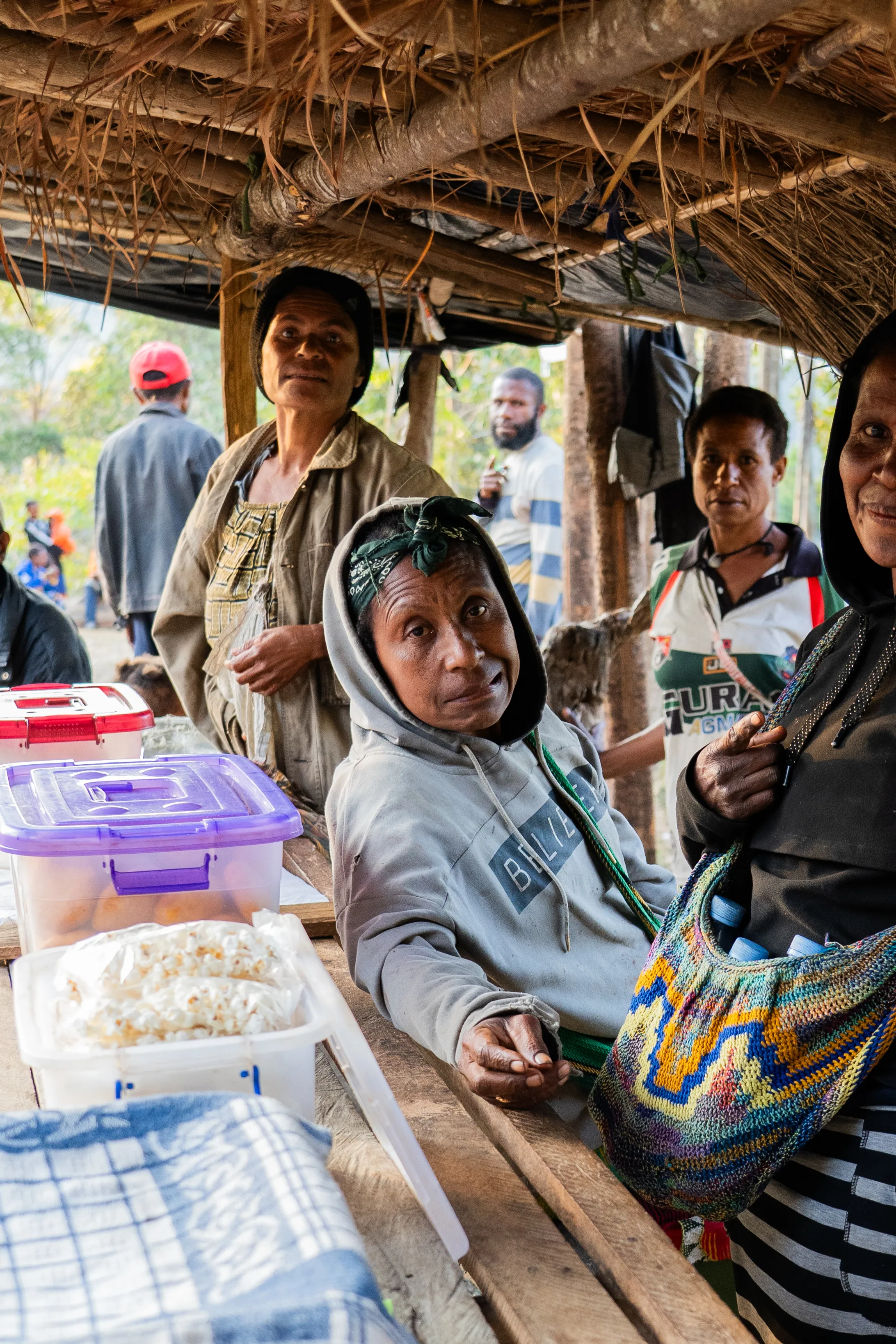 Behind the stall, Papua New Guinea